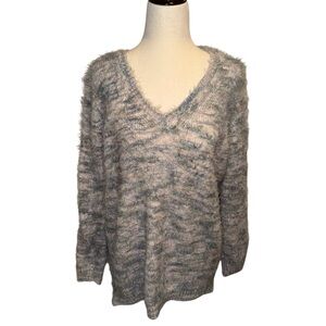 Fuzzy V Neck Sweater